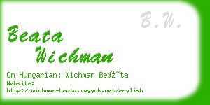 beata wichman business card